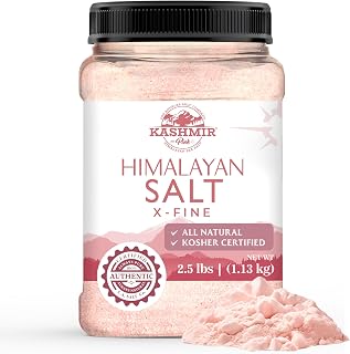 LA SALT CO Kashmir 2.5 Lbs Pink Himalayan Salt Jar, X-Fine | 100% Pure, Food Grade with 84 Trace Minerals | Kosher Certified, Vegan, Non-GMO, & Cruelty-Free