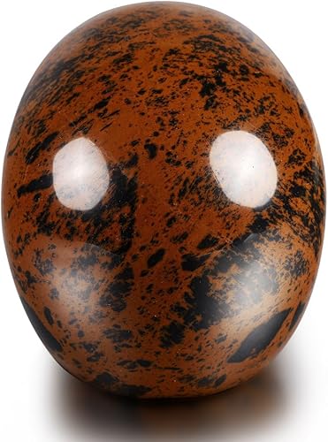 Miniatura 5 de Skullis Cabeza de calavera de cristal de obsidiana de caoba de 2.0 pulgadas. Escultura de arte fino de piedras preciosas talladas a mano, estatua de