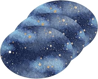 Famiho Starry Starry Night Kitchen Cleaning Sponge Compressed Sponges 3 Pack Dish Scrub Sponges Foam Wood Pulp Sponge Non-Scratch Sponges Hanging for Household and Bathroom