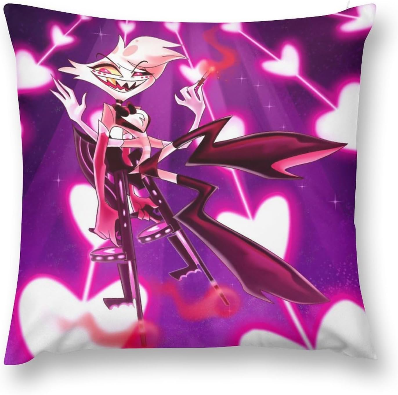 Mziubiy Hazbin Hotel Pillow Case Soft Square Pillow Cover Cozy Pillowcases Double