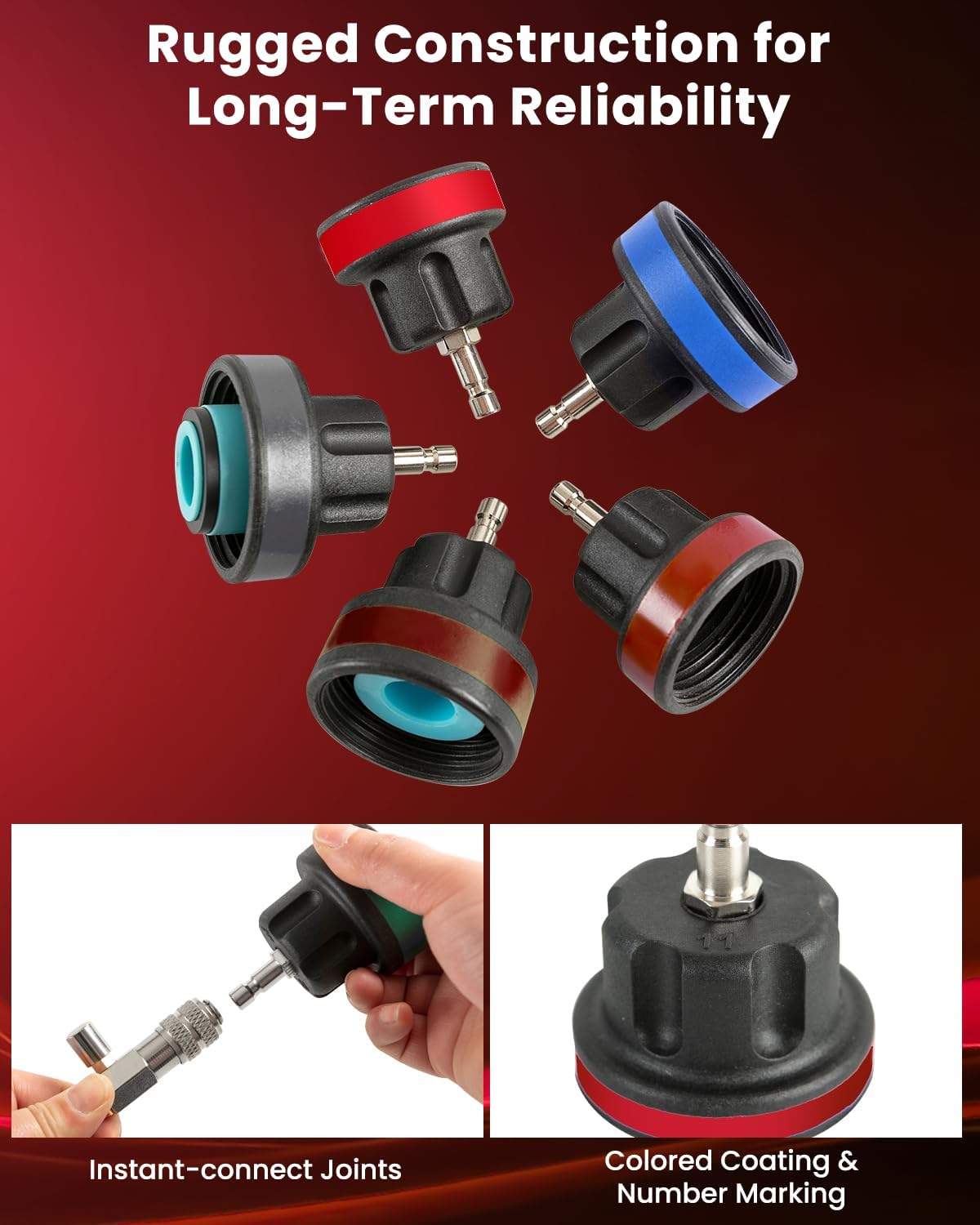 ATPEAM 18pcs Radiator Pressure Pump Cooling System Car Leak Tester Detector Tool Water Tank Adapter Auto Coolant Vacuum Purge Head Gasket