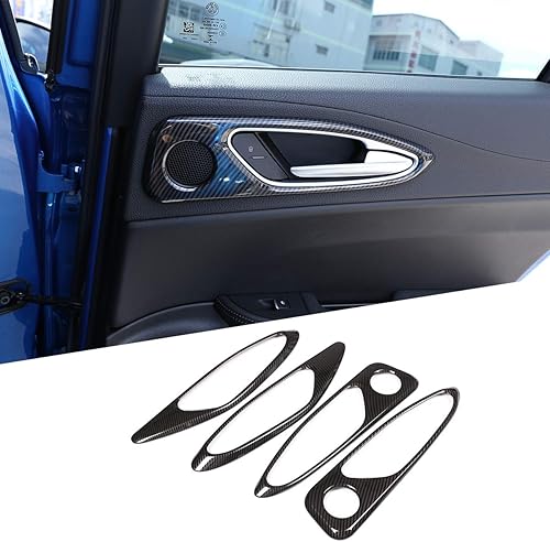 CHEYA Adhesivo de plástico ABS para manija de puerta interior de automóvil para Alfa Romeo Giulia 2017-2020 Accesorios de automóvil (fibra de