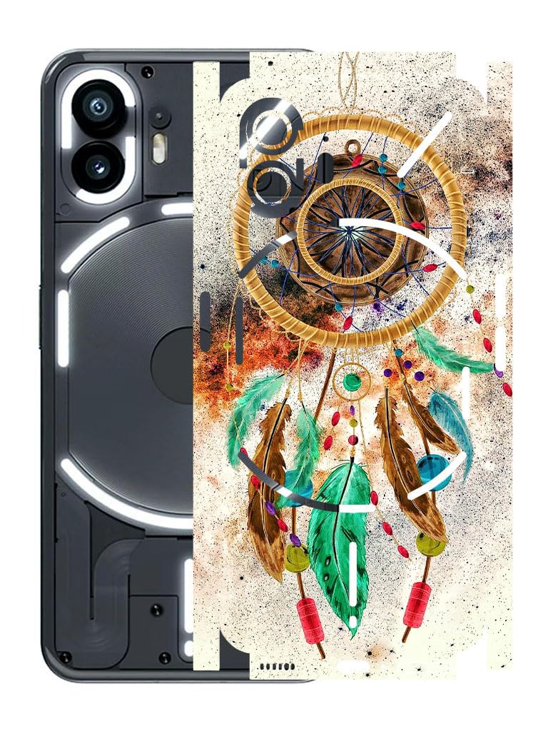AtOdds - Full Body Back Screen Guard Protector Film - Lamination Wrap Skin Sticker for Nothing Phone 2 (5G) | Scratchproof Matte Finish (Design - Dream Catcher)