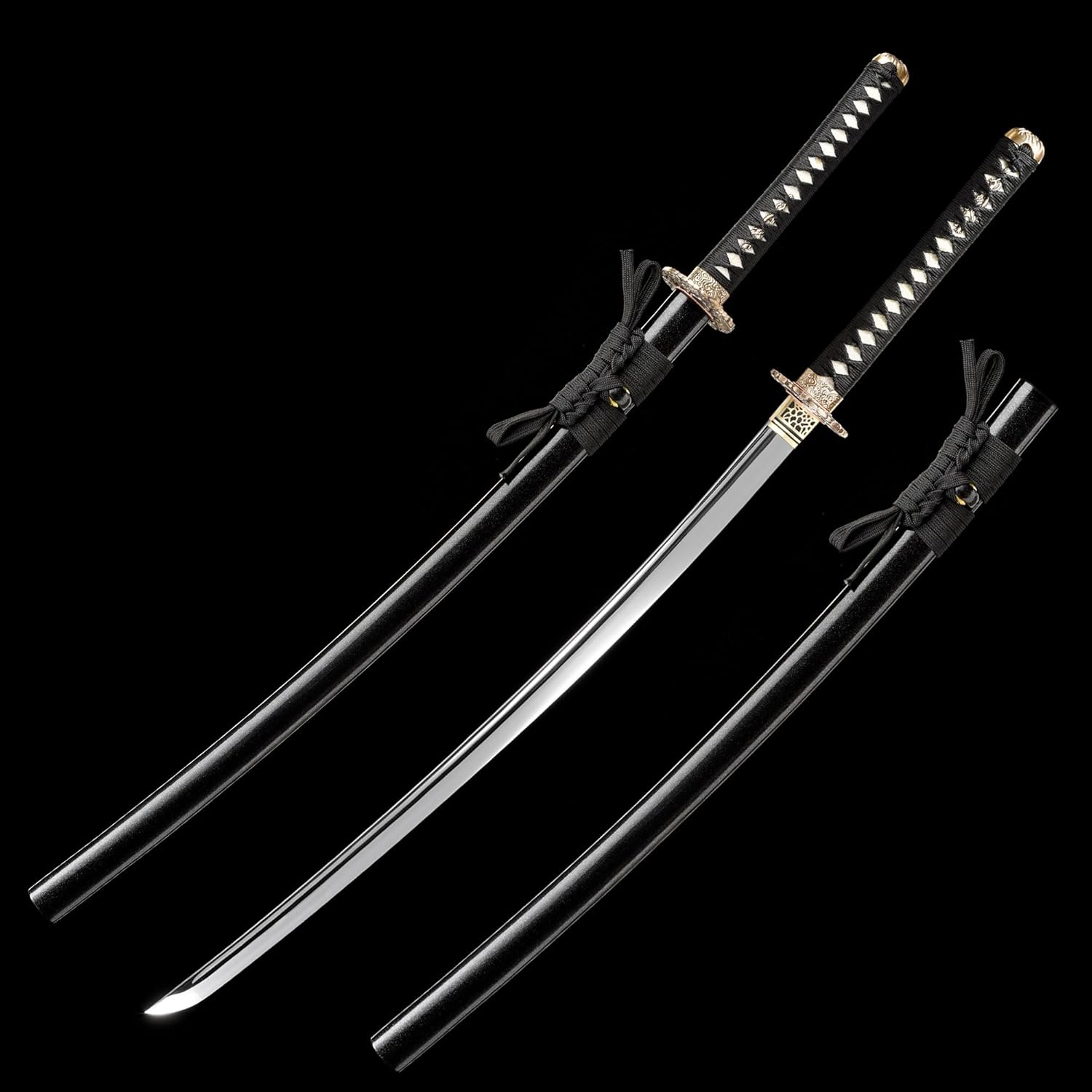 Katana Sword - 41" Full Tang Real Samurai Sword, Handmade Clay Tempered Spring Steel, Razor Sharp Japanese Samurai Swords Impressive Gift for Adults/Men
