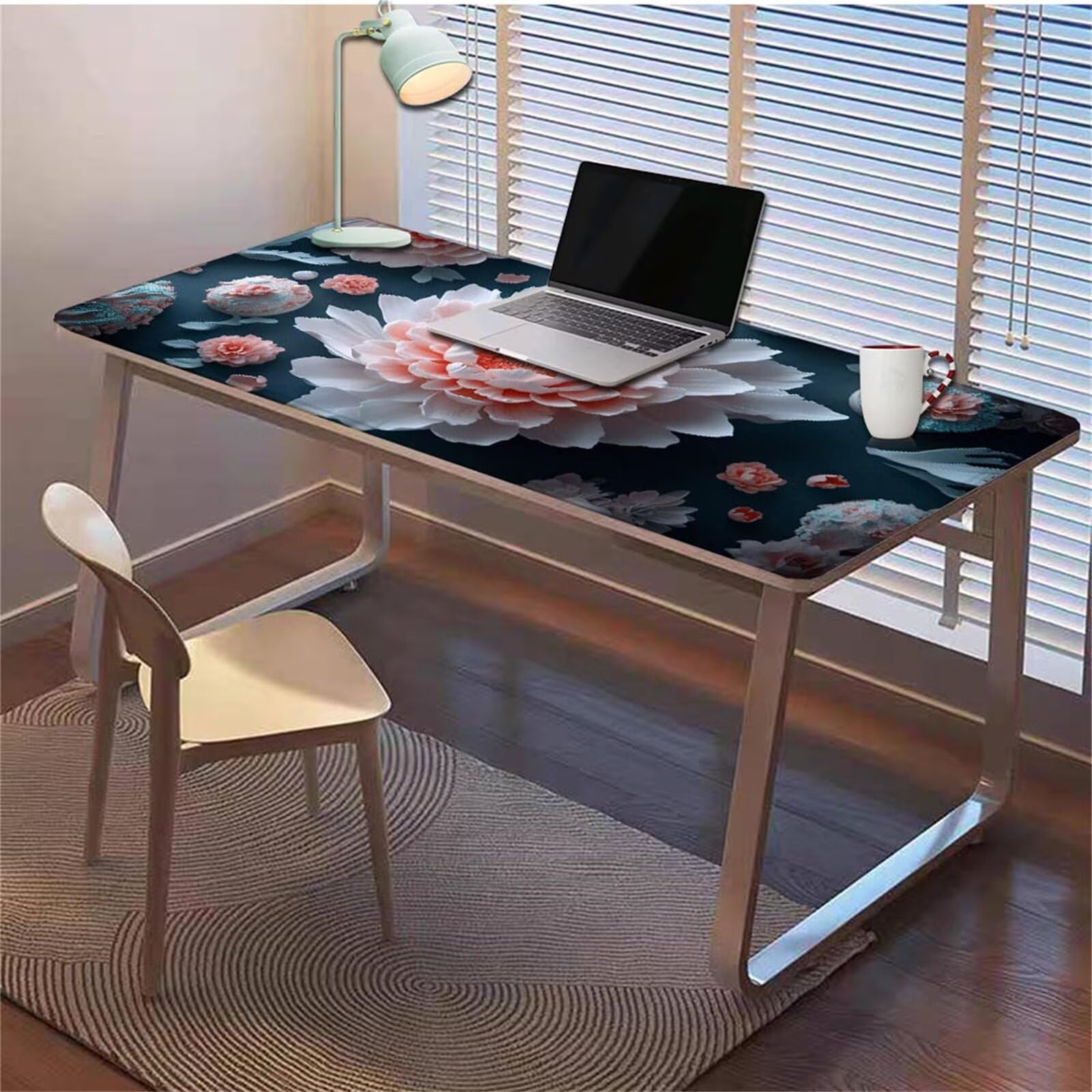 Gamingowa podkładka pod mysz 1200 x 600 x 3 mm, XXL, wodoszczelna, odporna na ścieranie, z przyszytymi krawędziami, niebieska, podkładka na biurko, poprawia prędkość i precyzję pod laptopa, komputer