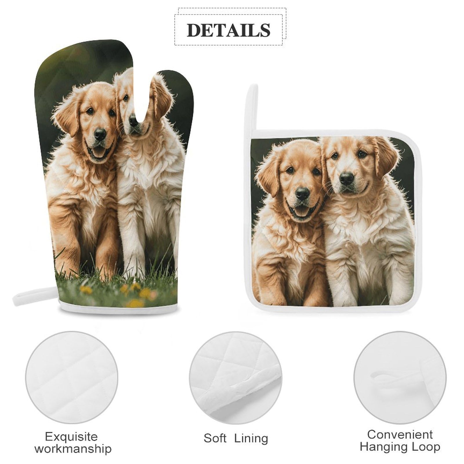 Labrador-Ofenhandschuhe Für Hundeliebhaber – Hitzebeständig, Mit Süßem Hundemotiv, Ideal Für Backen, Grillen, Kochen