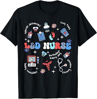 Retro L&D Nurse Labor And Delivery OB Nursing 4th Of July T-Shirt