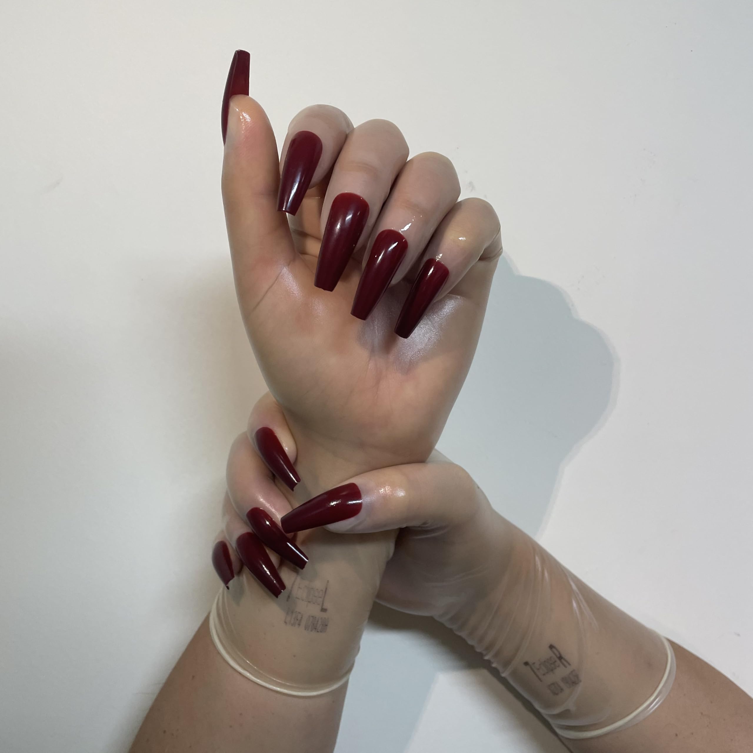 Generisch 0,1 mm Ultra Dünne Transparente Naturlatexhandschuhe mit Nägeln, Fünf Finger, Hohe Elastizität, Weich & Bequem, Unisex für Damen & Herren, Kostümzubehör für Cosplay
