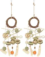 Pacote com 2 brinquedos naturais para mastigar coelhinhos para ranger os dentes, brinquedos de coelho de madeira para mastigar coelho, brinquedo natural para mastigar coelho para