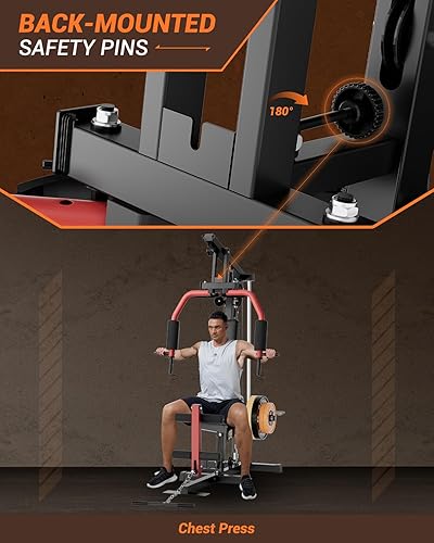 Miniatura 5 de Máquina multifuncional de gimnasio en casa, equipo de gimnasio en casa con prensa de piernas, equipo de entrenamiento de cuerpo completo para