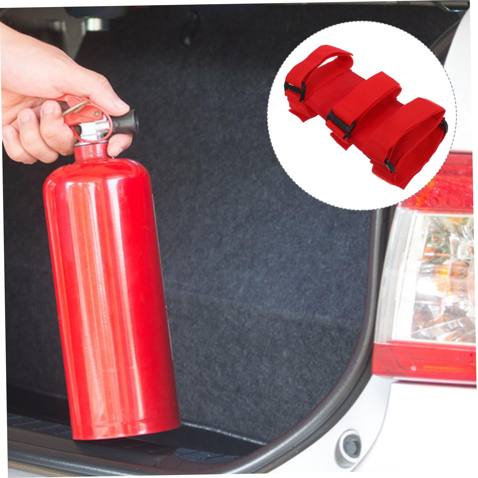 PRETYZOOM 6 Correas Para Extintor Correas De Fijación Para Extintor Soporte Ajustable Para Coche Banda De Nailon Rojo