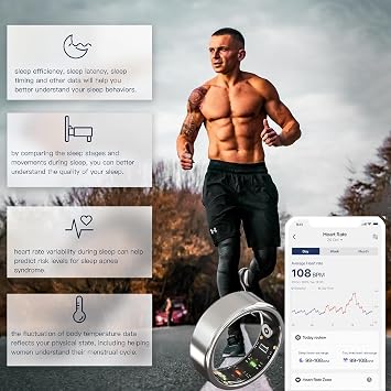 2026 Smart Ring for Women & Men Health Fitness Tracker for Daily Activity Workouts | Heart Rate Sleep Blood Oxygen Steps Cycle Monitoring Meditation | No Subscription Required (Gold, #6)