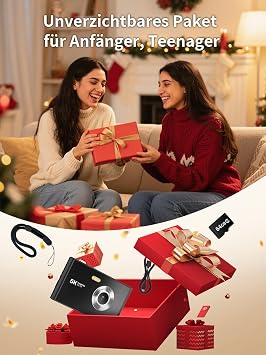 Digital Camera 5K 72MP 2.8 Inch Auto Focus Camera Vlogging Camera for Videos with 16X Digital Zoom Portable Compact Camera with 64GB Card for Beginners Students