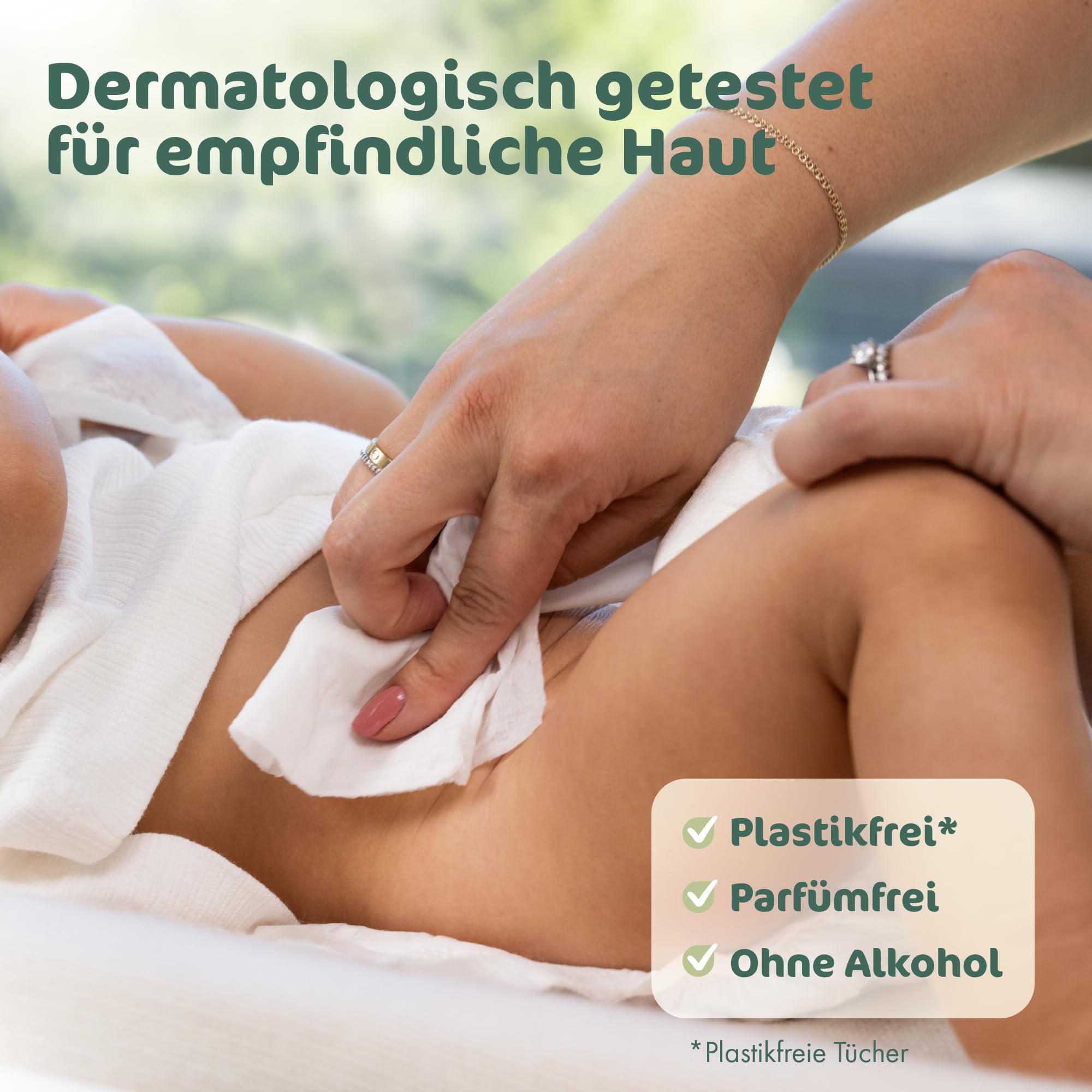 Naty Spülbare Baby Feuchttücher | 98% Wasser, hypoallergen & natürlich für empfindliche Haut | Parfümfrei & pflanzenbasiert | Sanfte Reinigung für Neugeborene und Babys | 504 Tücher (12 Packungen)