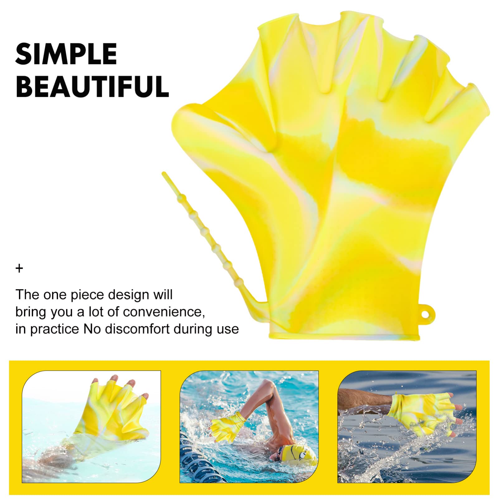 Gants De Natation Palmés PATIKIL – Nylon, Taille S, Poignet 5,5 Cm – Prise De Force, Pour Aquagym, Snorkeling, Surf