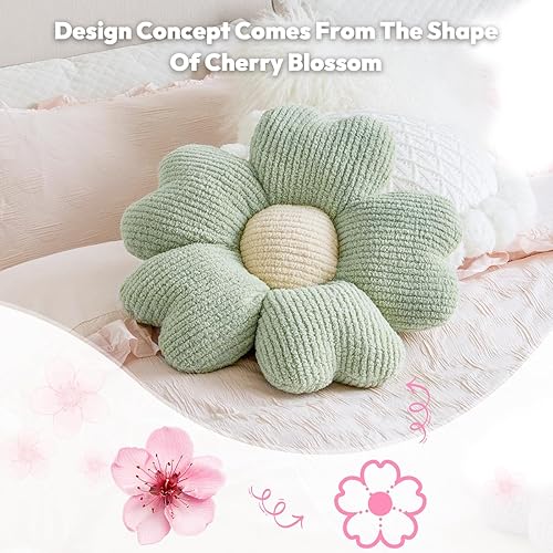Miniatura 6 de Sioloc Almohada de flores, almohada en forma de flor, almohada de piso de flores, cojín de asiento, almohada de flor linda, almohada estética como