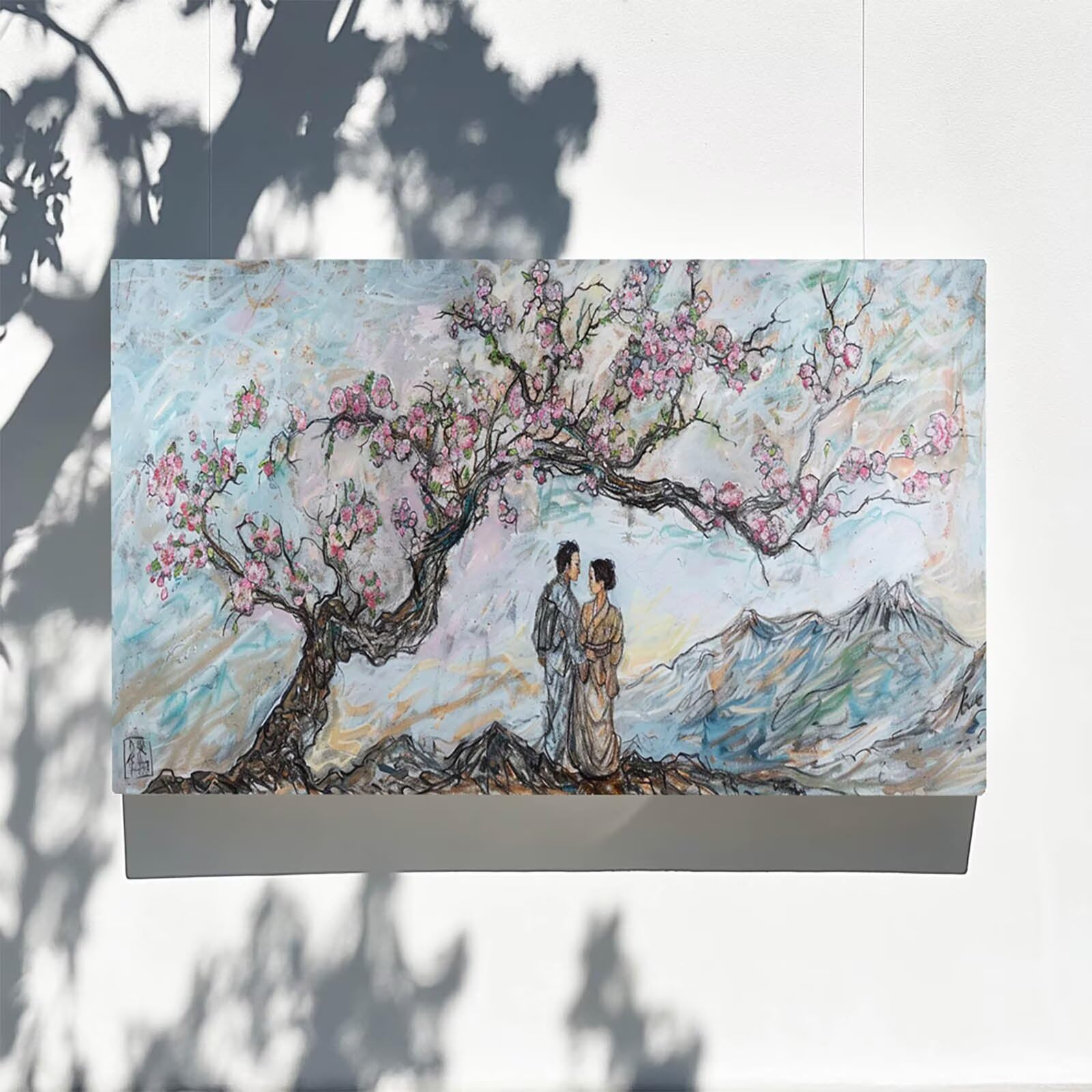 DIY Malen nach Zahlen Erwachsene Baum Malen nach Zahlen ab 7 jahre Mädchen Paar Kreativ set für Erwachsene mit Leinwand Acrylfarben set und Pinsel, Bastelset zum Bemalen für Wanddeko 100X200cm 9w-0-T