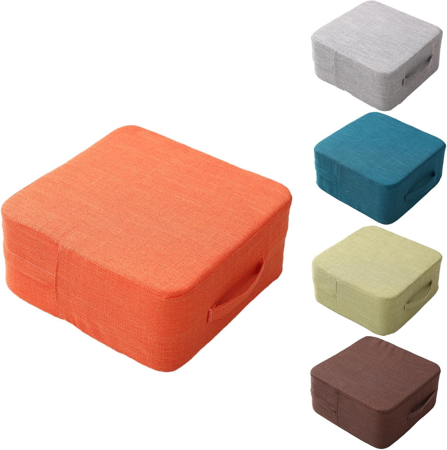 Cojín de Suelo Tatami Lavable de algodón y Lino, Grueso y cómodo, portátil con asa para meditación