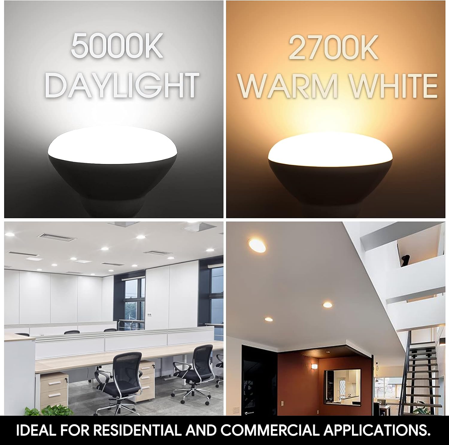 Energetic 12 Pack 75W BR30 LED Recessed Light Bulb, Dimmable, 900 Lumens, Daylight 5000K, E26 Base, Indoor Flood Light for 5/6 Inch Cans