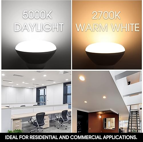 Miniatura 6 de Energetic - Paquete de 12 bombillas LED empotrables BR30 de 75 W, regulable, 900 lúmenes, luz diurna 5000 K, base E26, luz de inundación interior