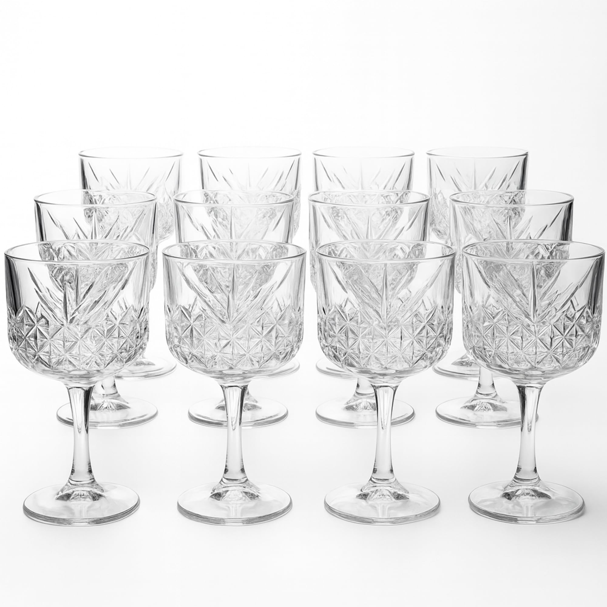 by Pasabahce Timeless Cocktailgläser 490 ml, 12er Set, Gläser aus Kristallglas, Facettenschliff, spülmaschinengeeignet