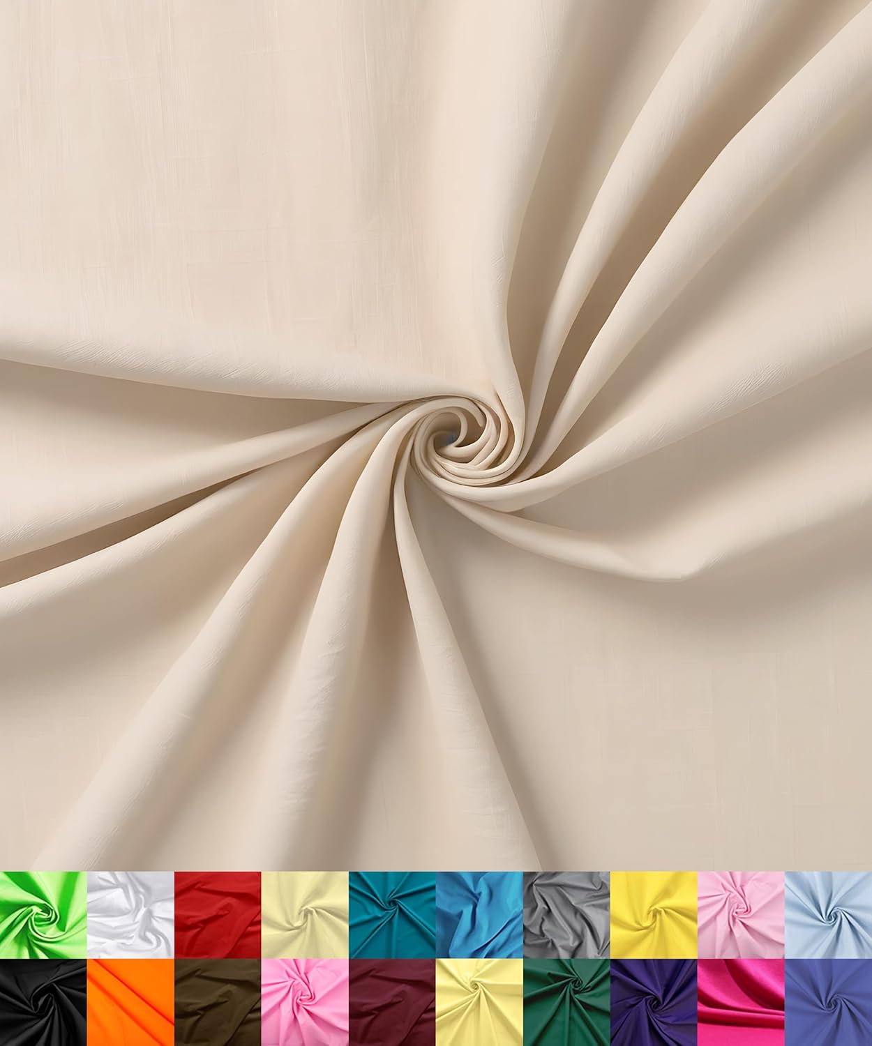 Barcelonetta | Poly Cotton Fabric for Sewing | Broadcloth Fabric | by The Yard | 60" Wide Roll | Lightweight, Breathable | Lining, Home Textile, Skirts, Tote Bags (Khaki, 20 Yard)