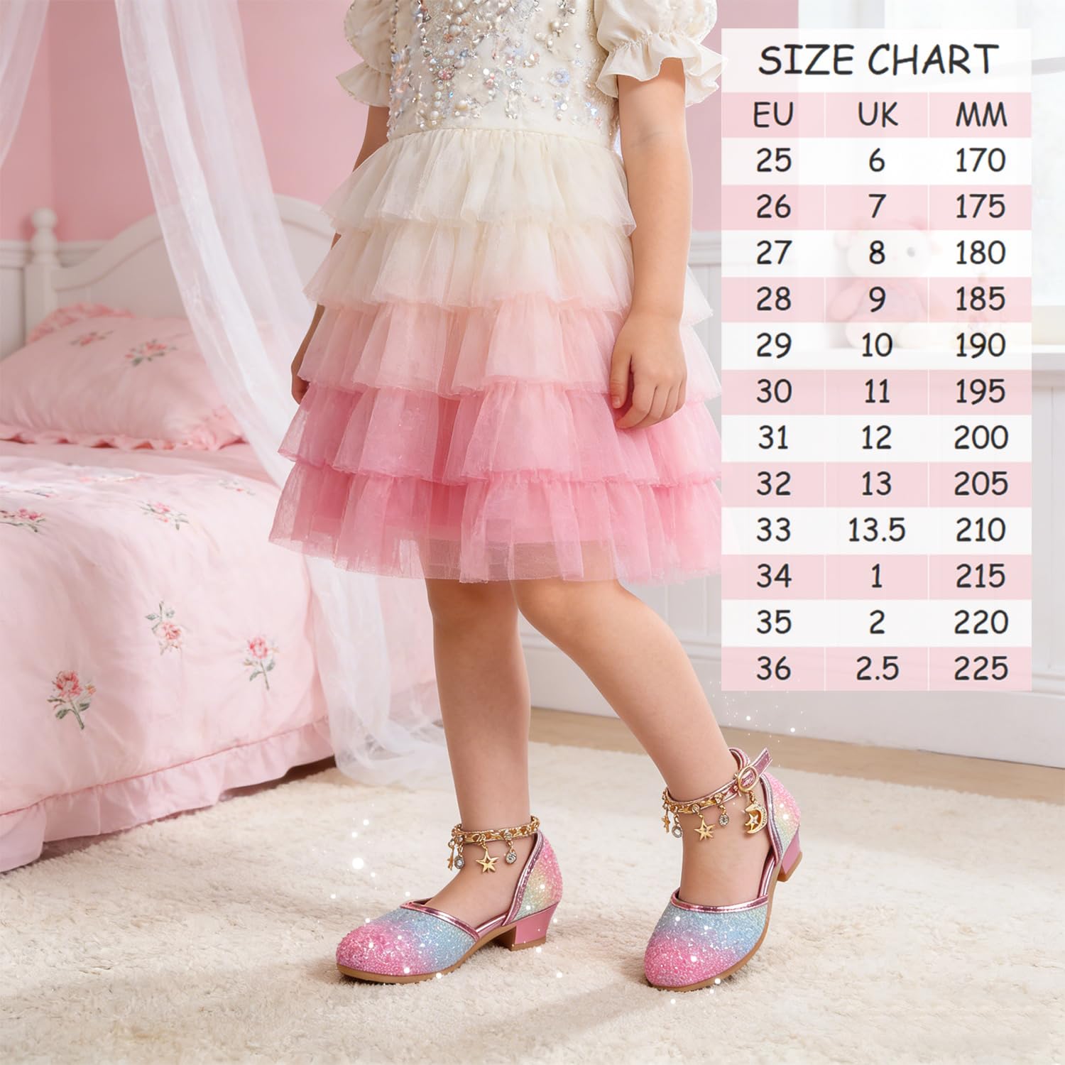 Buty księżniczka dziewczyna cekiny przebranie na wysokim obcasie Cosplay ślub Boże Narodzenie rocznica ceremonia przyjęcie tancerki baletki sandały kryształ bling