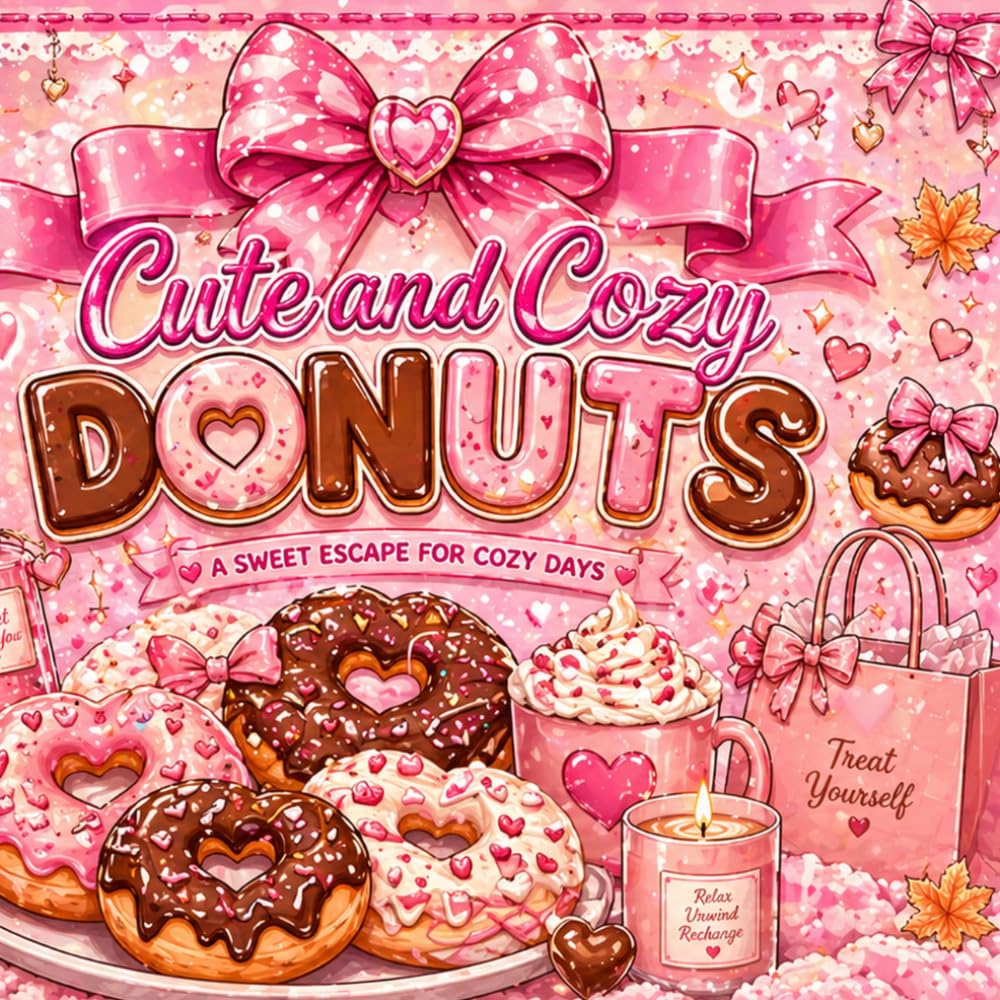 Cute & Cozy Donuts: Sweet & Relaxing Coloring Pages for Cozy Girls