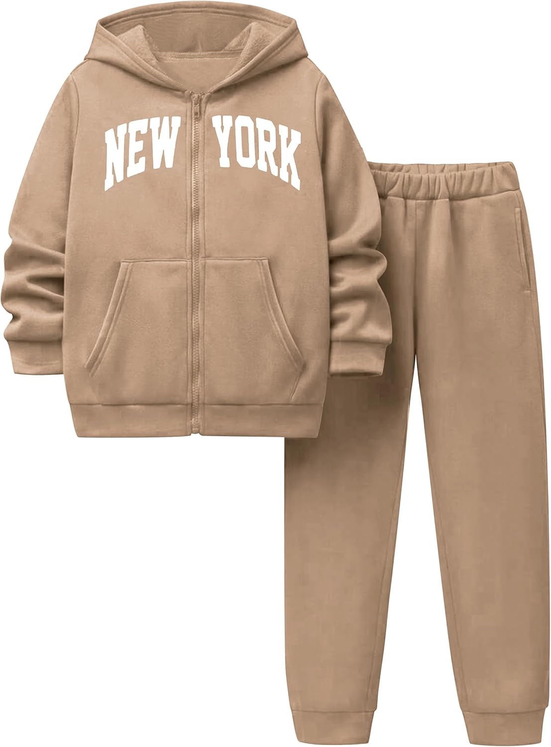 KANGKANG Boys Clothes Letter Graphic Full Zip Fleece Hooded Sweatshirt Jogging Sweatpants Sweatsuit Kids Fashion Outfits KANGKANG Boys Clothes Letter Graphic Full Zip Fleece Hooded Sweatshirt Jogging Sweatpants Sweatsuit Kids Fashion Outfits