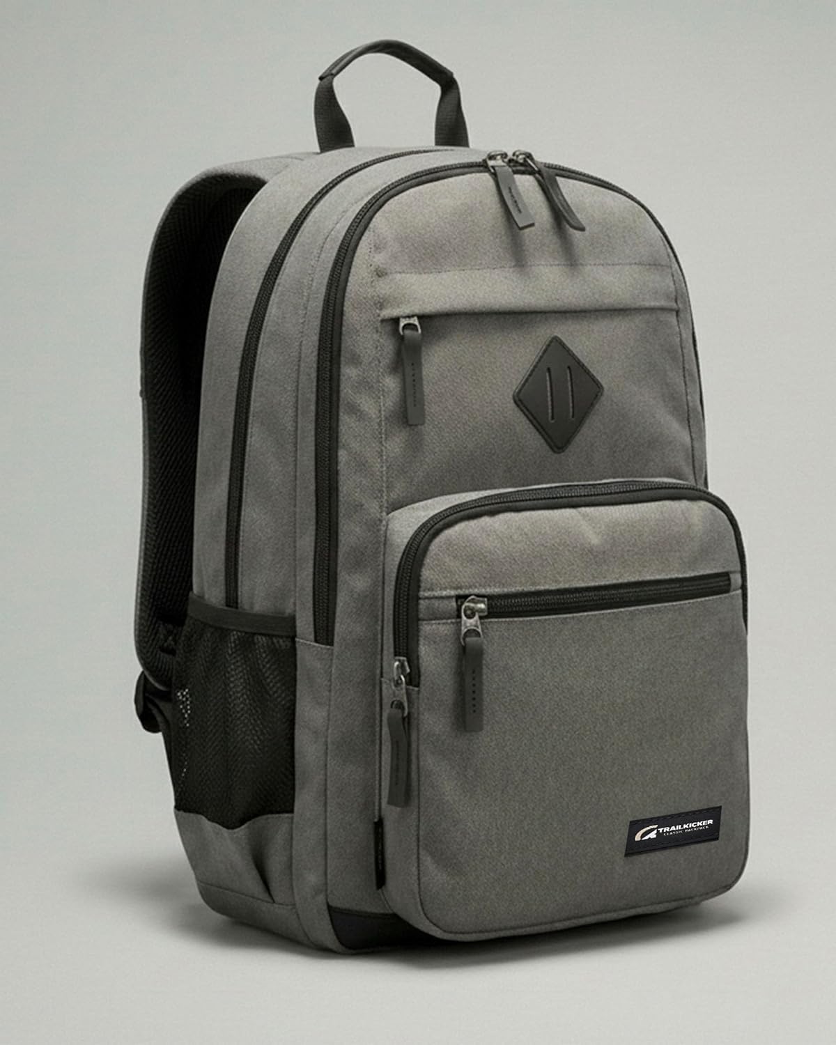 TRAILKICKER Classic Carry-on Travel Backpack, Laptop Backpack with Padded 17 inch Laptop Sleeve, Multi Pocket College Backpack, Casual Daypack Backpacks - Grey - Image 2