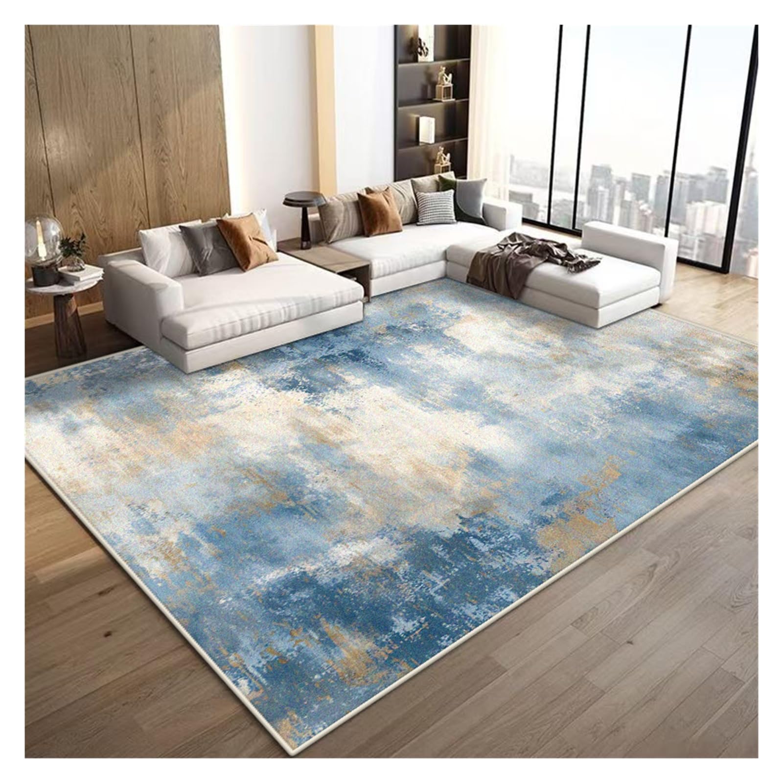 Tapis de salon flanelle vintage doux 160x230cm pour ambiance chaleureuse