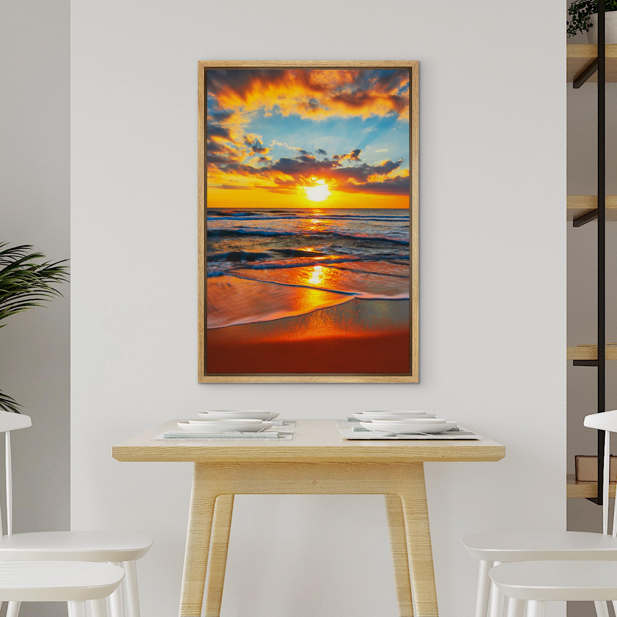 Amazon.com: wall26 Framed Canvas Print Wall Art Vibrant Ocean