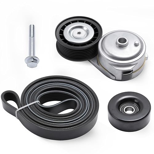 Belt Tensioner Serpentine Belt Idler Pulley Kit for Chevy C1500/C3500 96-00 | for GMC C1500/K2500, for Isuzu Hombre, for Olds Bravada 4.3/5.0/5.7L 1996-2003 #38001