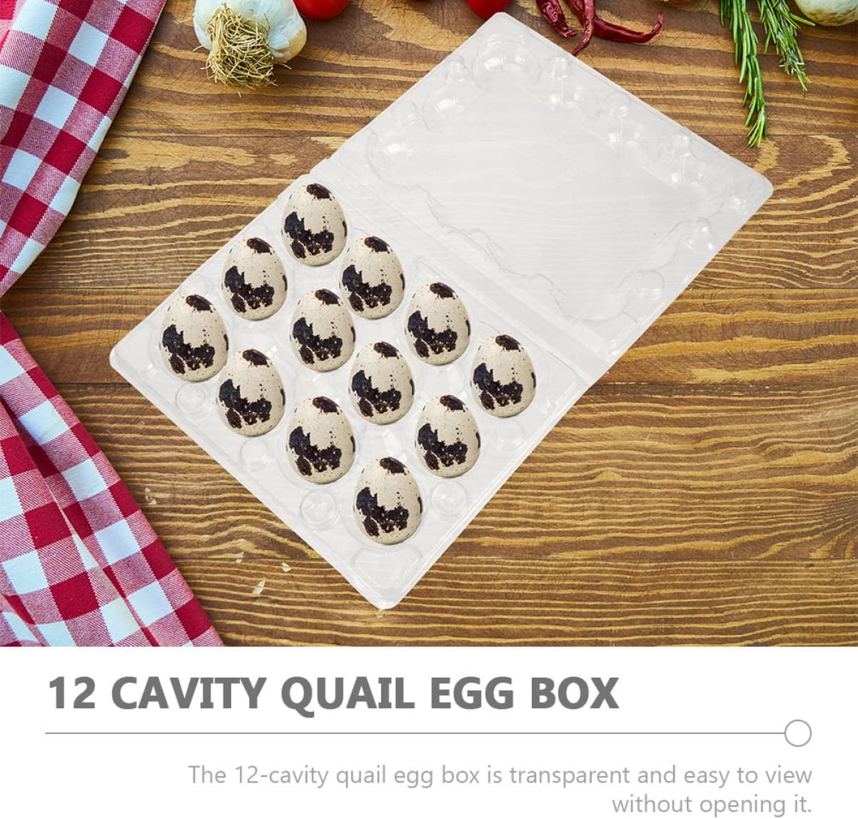 Quail Egg Holders 12 Count Plastic Quail Egg Trays Storage Box Break-resistant for Kitchen
