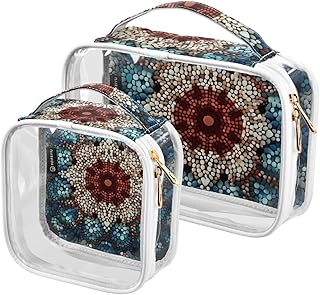 2 bolsas de cosméticos florales de mandala in...
