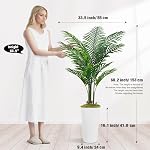 Arbre de Palmier Artificiel avec Grand Pot Blanc 5ft de Haut - Plantes Fausse Intérieure 12 Branches Réalistes - Plantes de Sol Tropicales Fakes Pots Areca Palm pour Décor Maison Bureau (Pot Blanc-2 Pack, 5ft) (1)