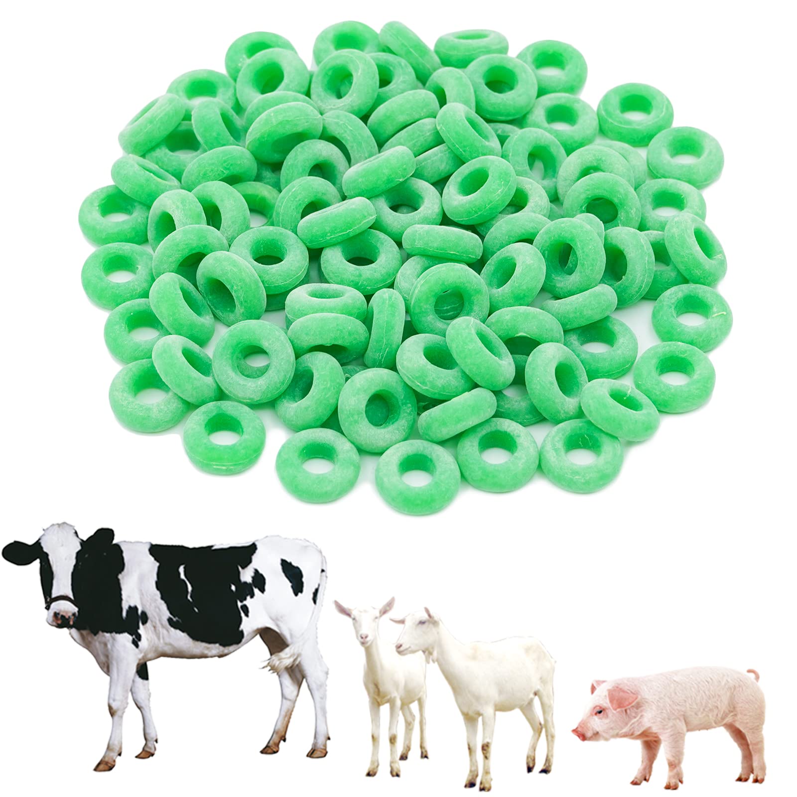 Pinza Per Castrazione Ovini, Dilatatore a Palloncino Pinza Per Castrazione In Acciaio Inox con 100 Anelli di Gomma Per Bovini, Ovini e Suini (Colori Casuali)