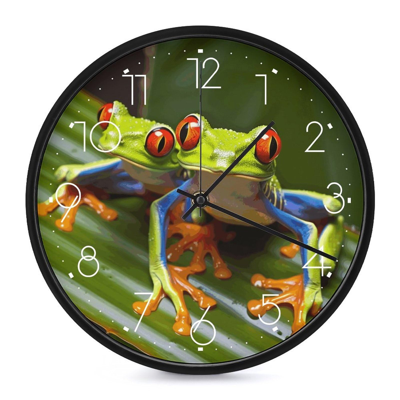 Horloge murale moderne grenouille rutilante pendule analogique de 25 cm salon