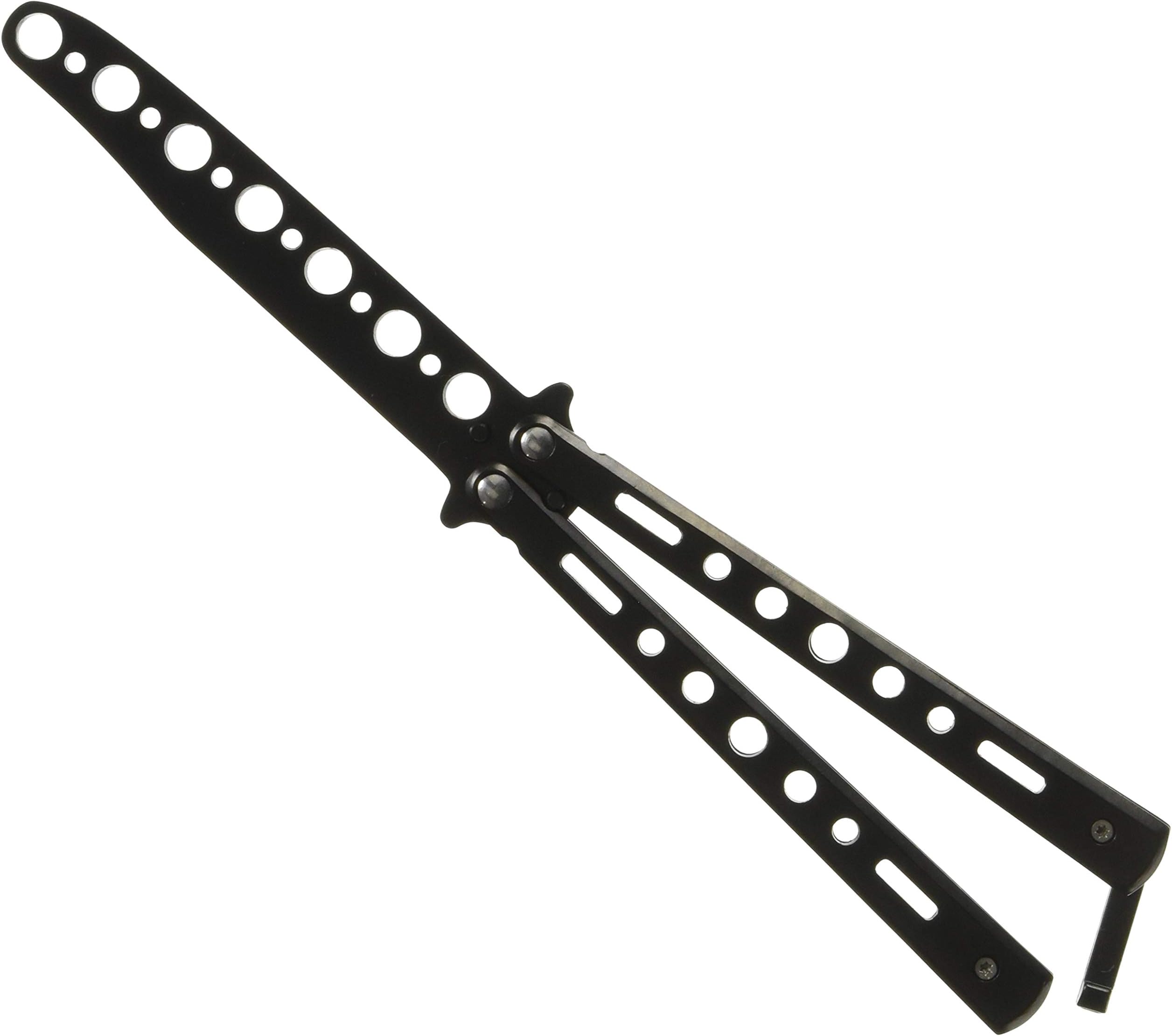 Black Metal Practice Balisong Butterfly Knife Trainer by Oliasports