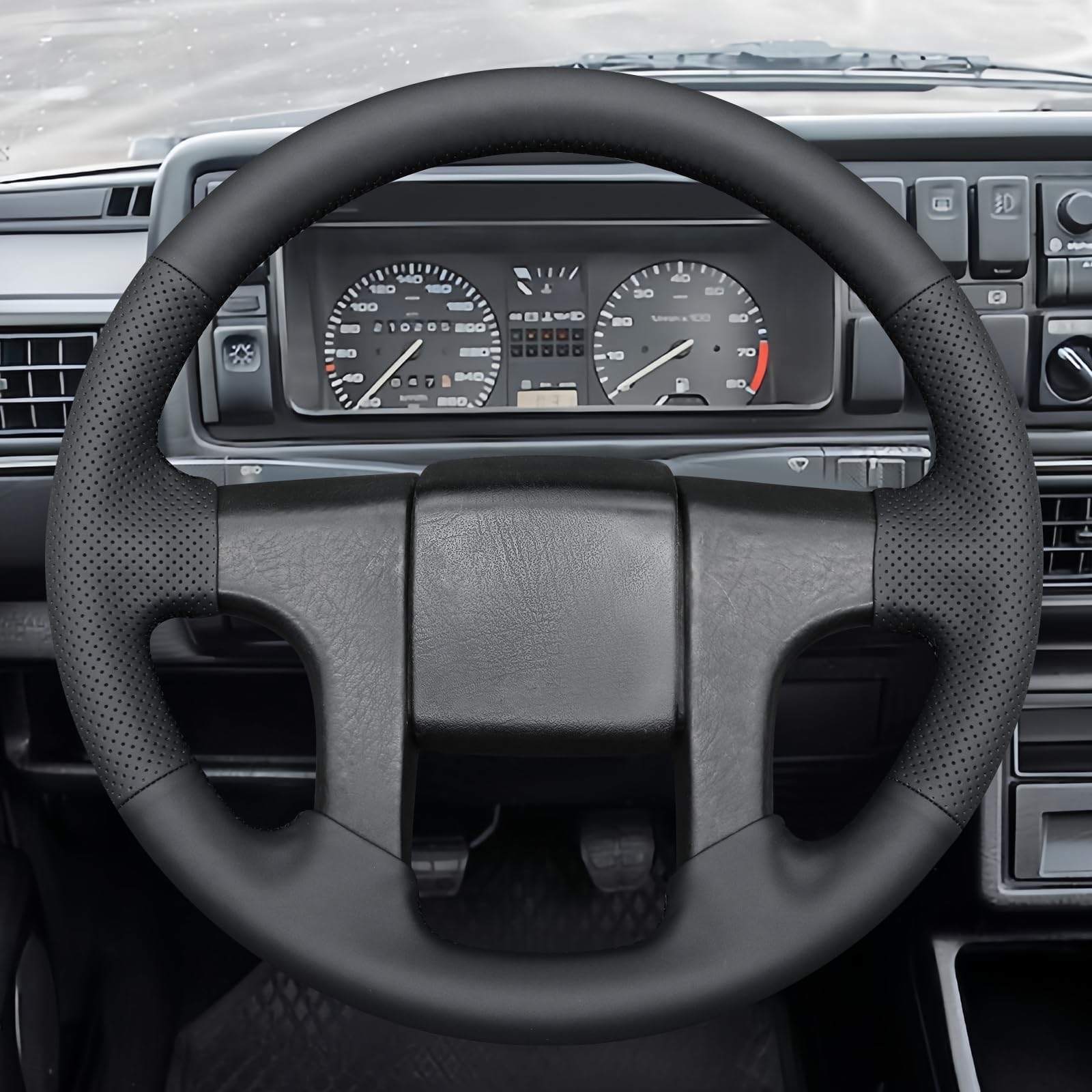 MEWANT Funda de Volante a Medida para Coser Volante con Costuras | volante con costuras / Volkswagen MK2 Golf II 2 GTI 1984-1999 / accesorios / volante MK2 Golf II 2 Transpirable Duradero