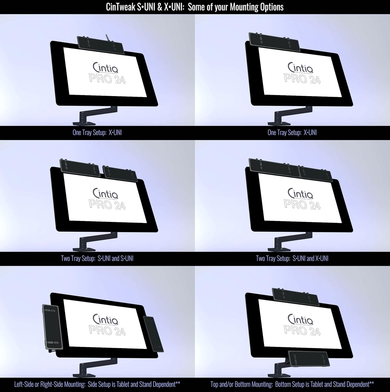 S-UNI Keyboard Tray for use with Interactive Pen Displays and Standard Layout Keyboards