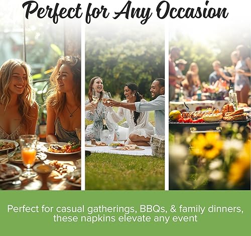 Miniatura 5 de SimuLinen ClassicPoint Bistro - Servilletas de papel desechables azules  Servilletas de papel y servilletas biodegradables para fiestas, servilletas