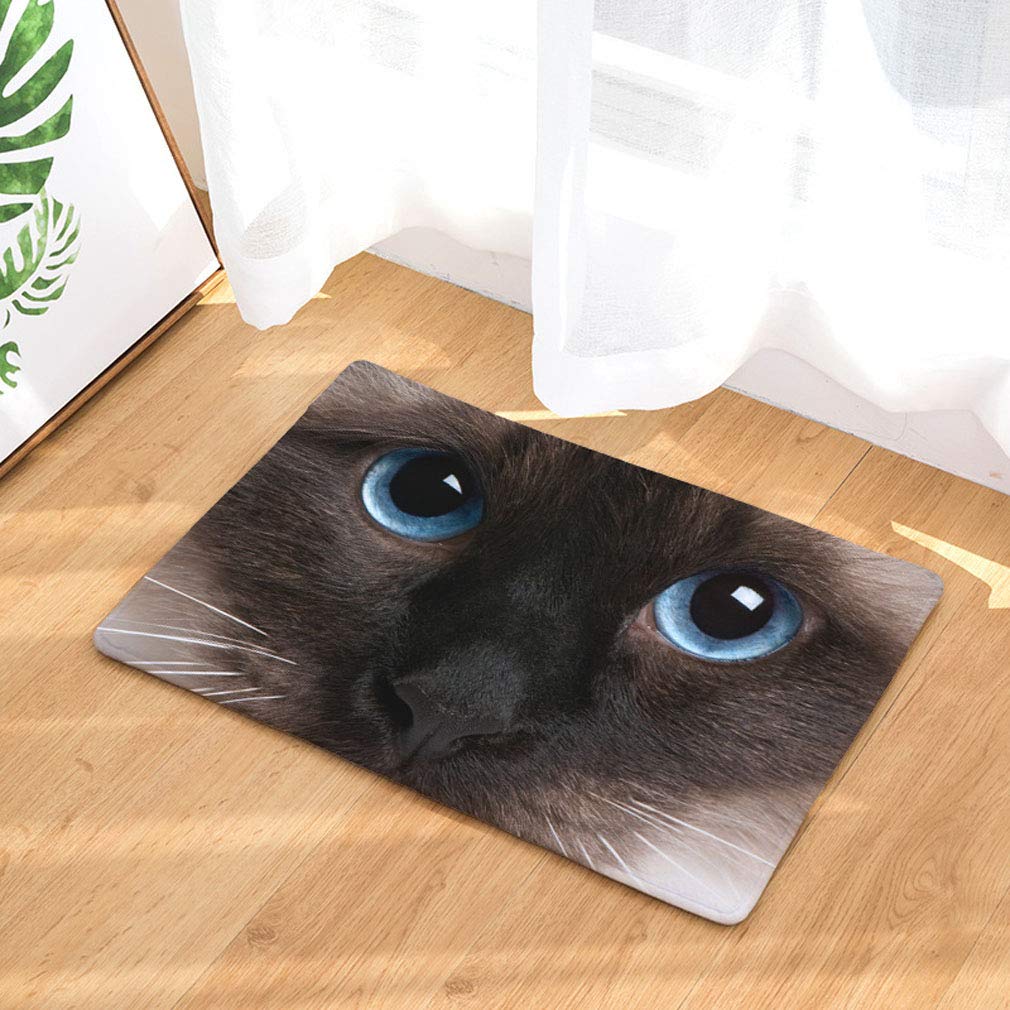 Nunubee Cat Face Flannel Non Slip Entrance Rug Doormats Soft Carpets Rugs Patio Kitchen Home Indoor Outdoor Bedroom Carpet 16x24 Inch / 40x60 cm - No.2