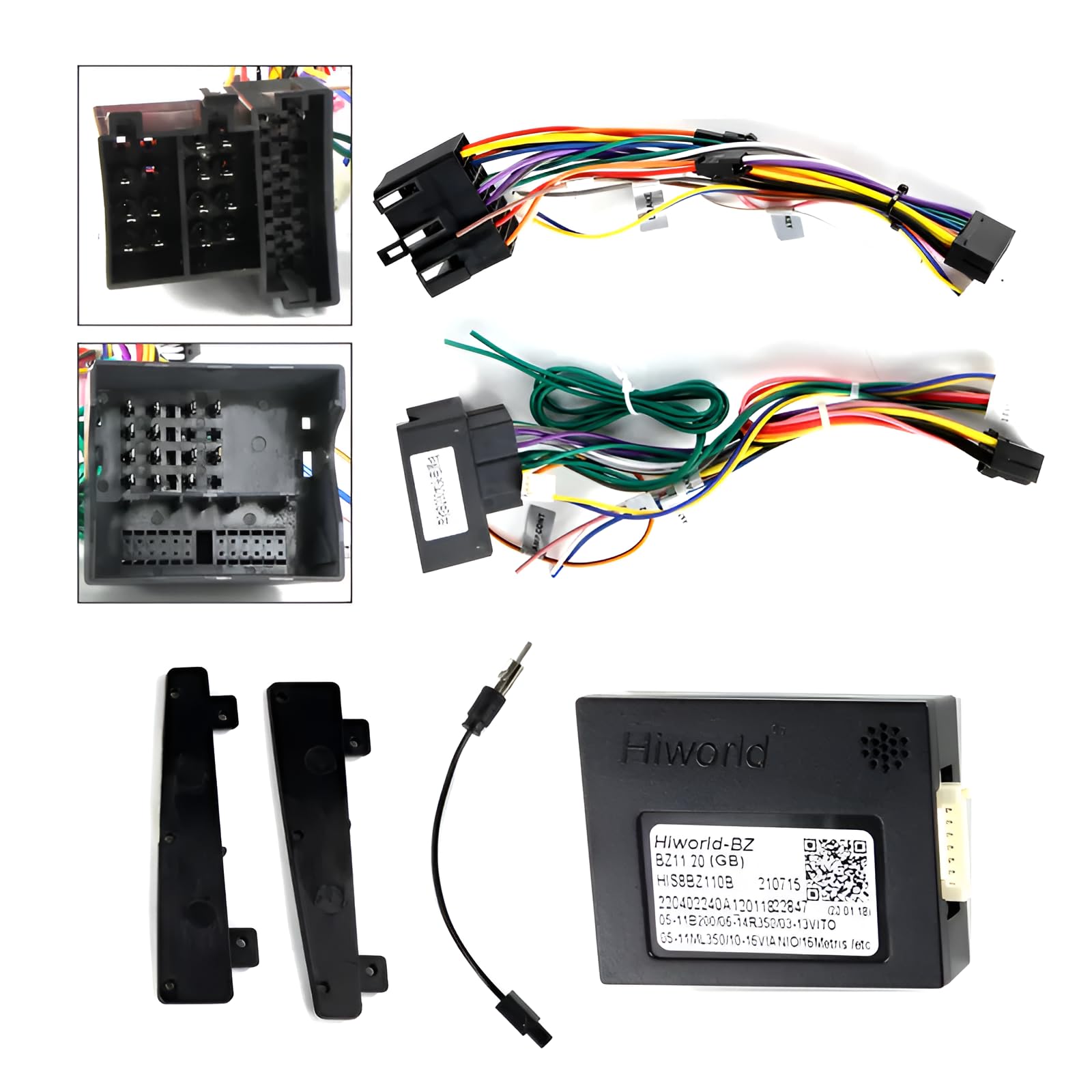 Kit de montage Autoradio, Façade cadre de radio 9" pouces, Adaptateur compatible avec MERCEDES-BENZ Classe C (W203) 2004-2007 CLC (CL203) 2008-2011 CLK (W209) 2005-2009 Classe G (W463) 2006-2012