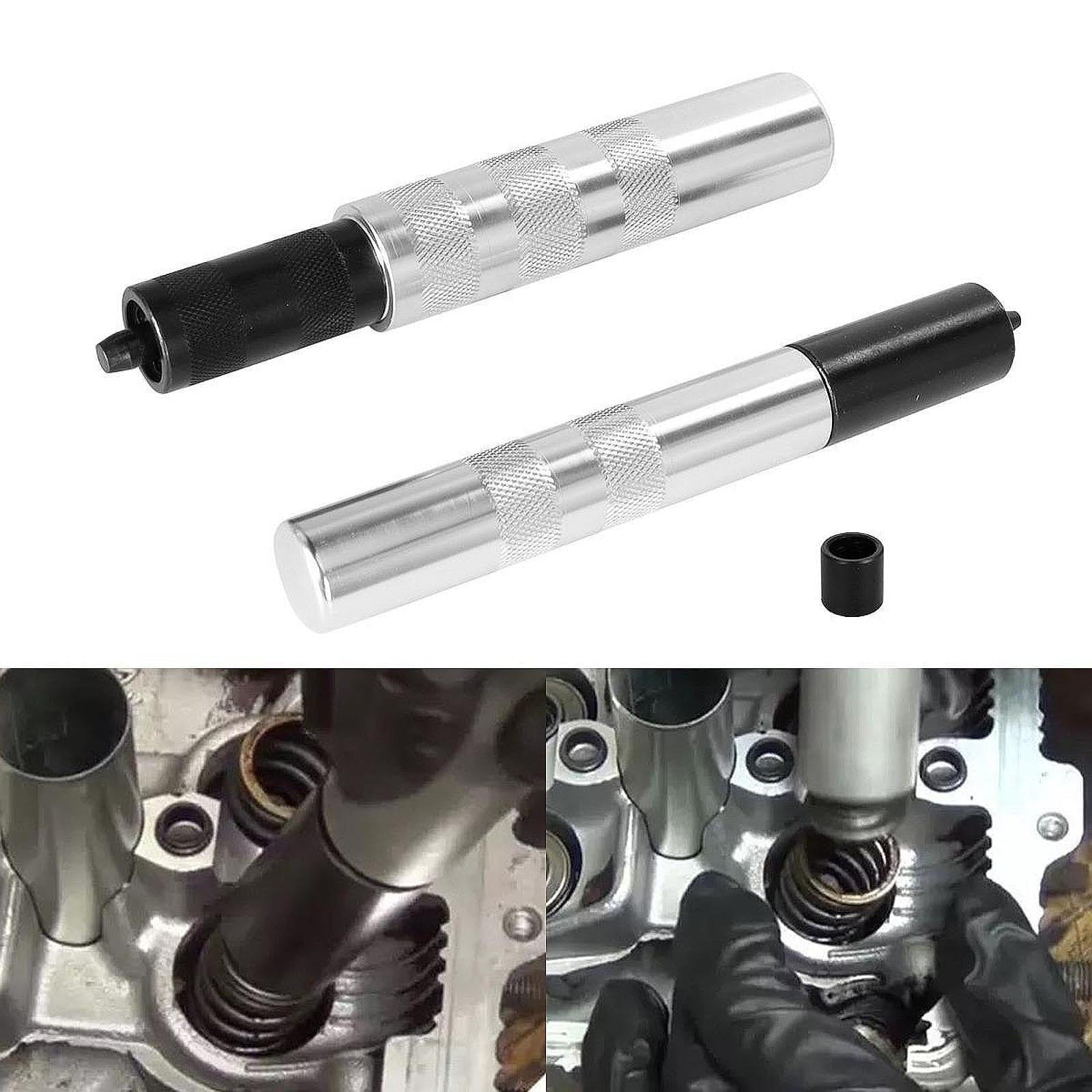 2 Piezas Extractor Retenedor Válvula Kit Herramientas Instalador Aleación Aluminio Función Remoción Instalación Motor Adecuado para Reparación