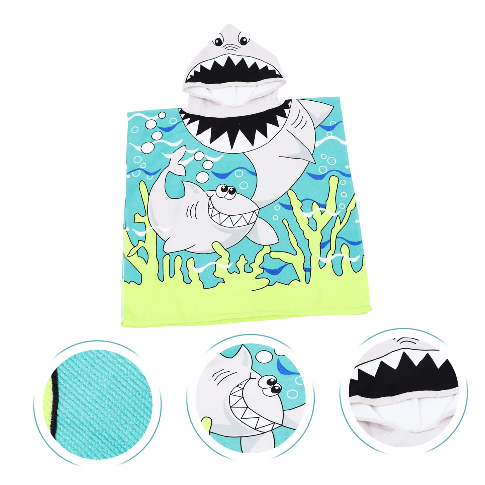 BESTonZON 3piezas Toalla con Capucha para Diseño De Verde para Playa y Piscina Secado Rápido y Lavado