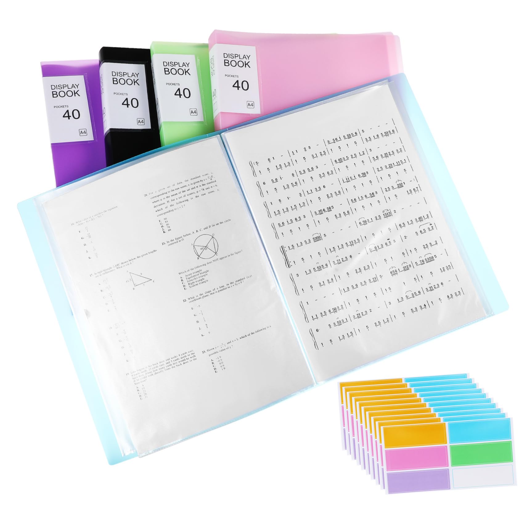 Artibetter 5pièces Pochette Plastique pour Classeur Pochettes Transparentes Organisateur de Dossiers pour Documents Œuvres Art et Souvenirs