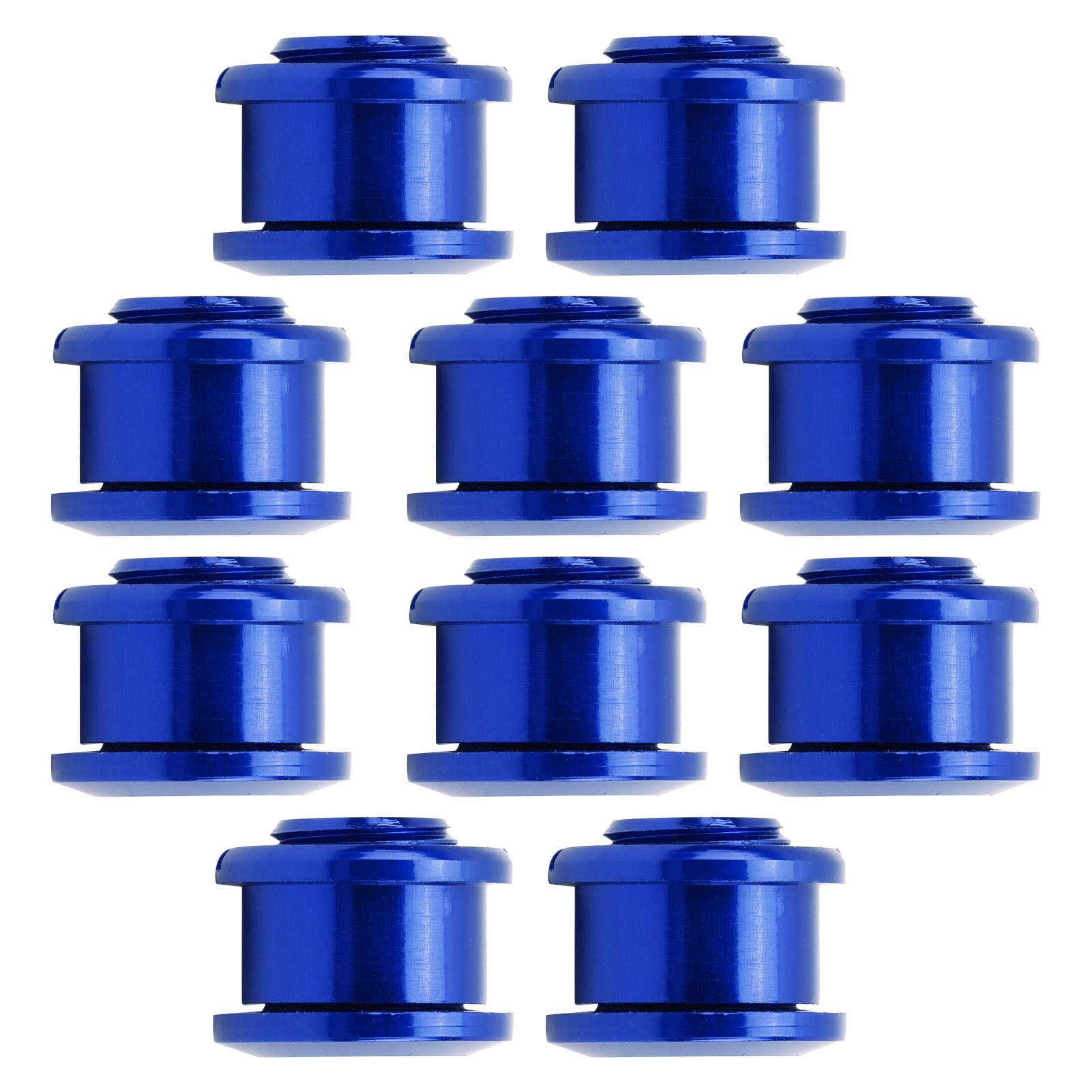 Pwshymi 10 Pack 4.9mm Aluminum Alloy Bicycle Chainring Bolts for Mountain Bike, Single Speed, Single Chainwheel, Colorful Screws (Blue)