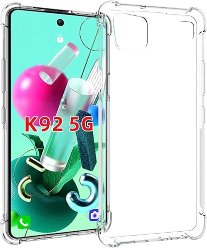 Caso para LG K92 5G Clear TPU cuatro esquinas cubierta protectora transparente suave funda