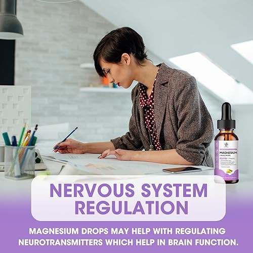 Miniatura 5 de Gotas líquidas complejas de magnesio, glicinato de magnesio con óxido, taurato y citrato, magnesio calmante para huesos, corazón, músculo, sueño y